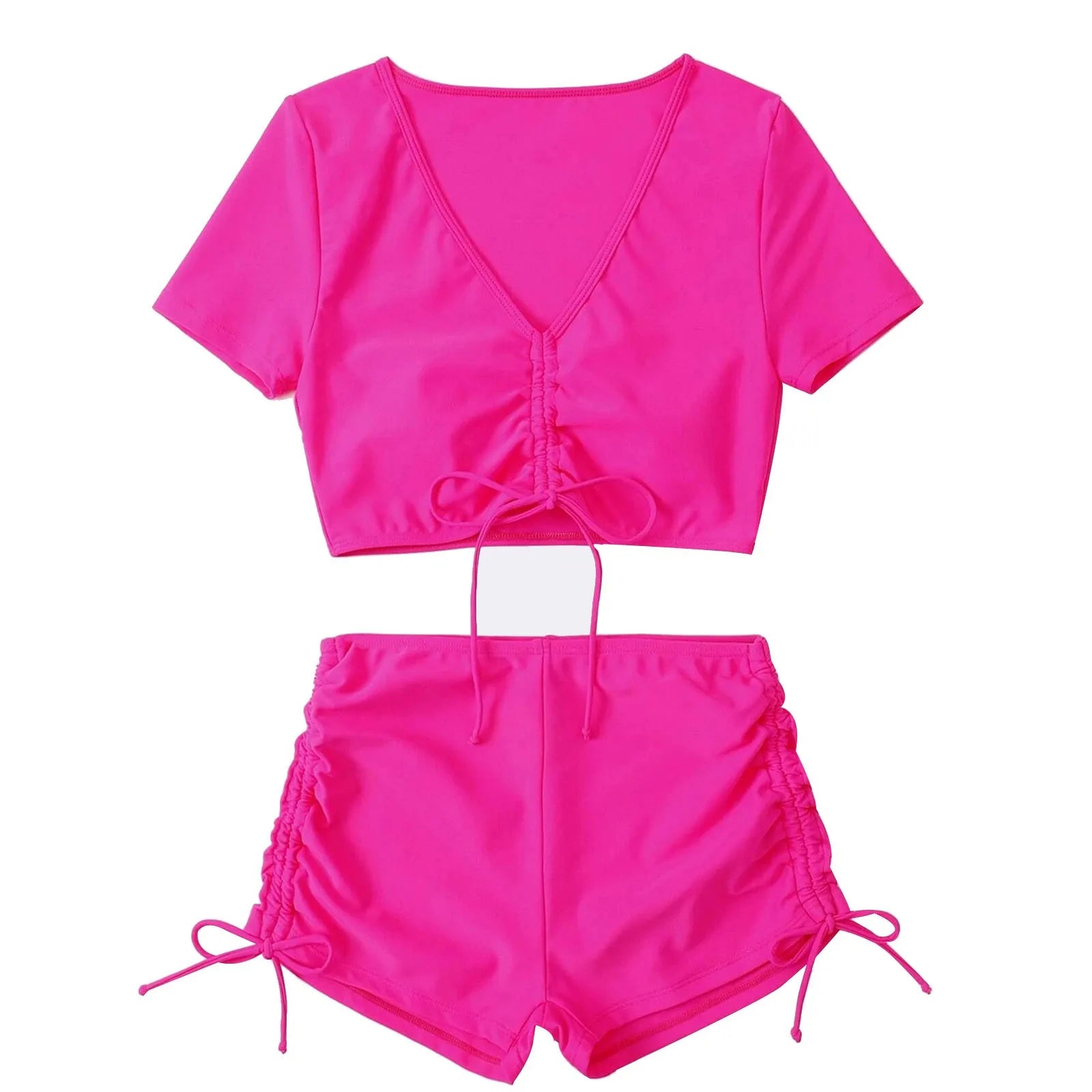 2 Piece Solid Swimwear Bathing Suit Women'S Bikini Set High Waisted 2025 New Women Swimwear Floral Swimsuit Biquini Bathing Suit