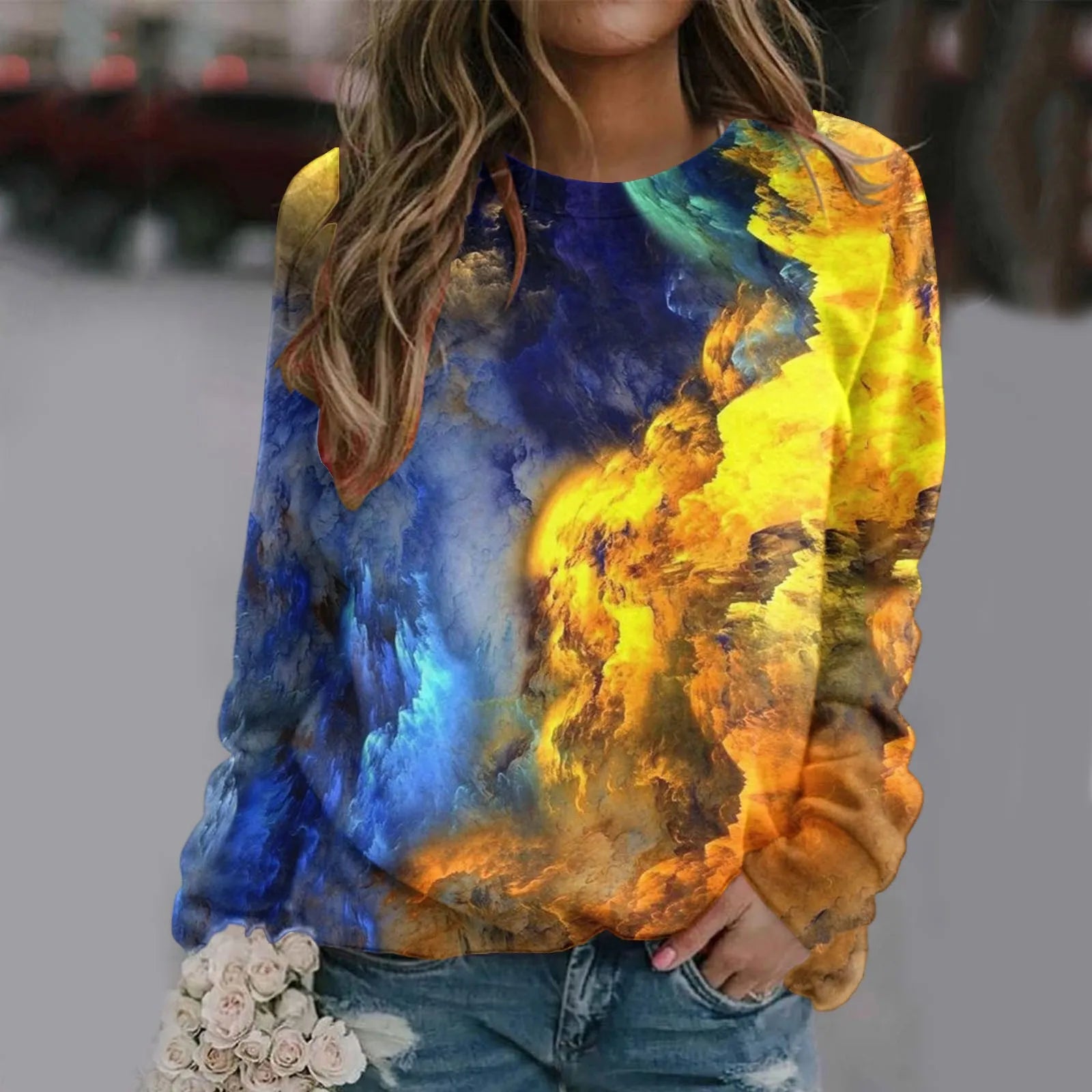 New Gradient Print Sweatshirt