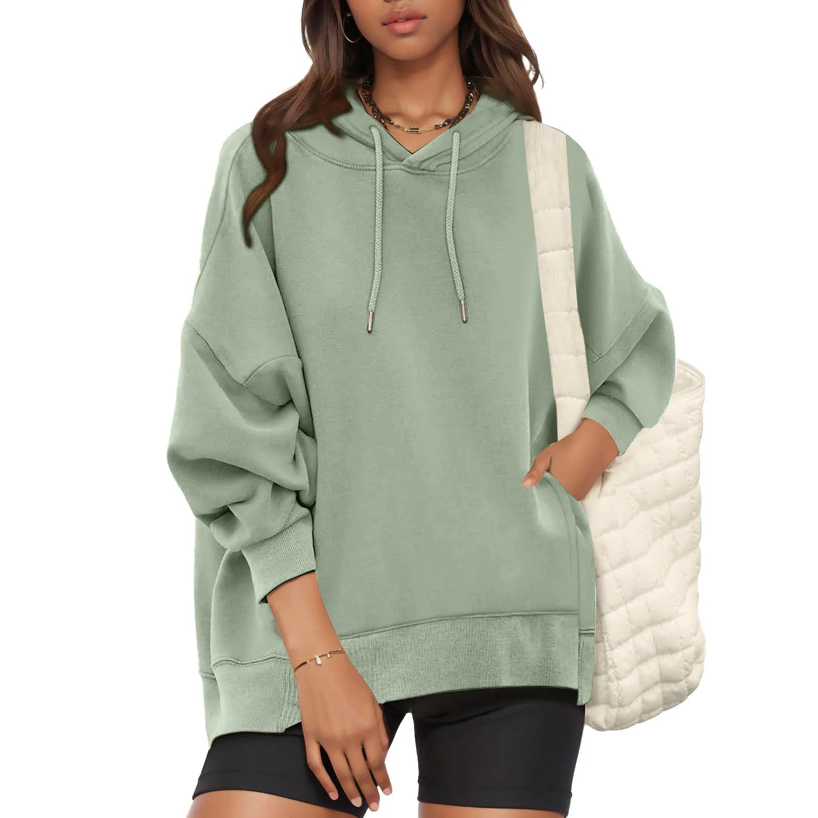 Hip Hop Street Casual Sweatshirts Loose Plus Size Hooded Solid Color Female Hoodies Fashion Oversize Loose New Clothes толстовка