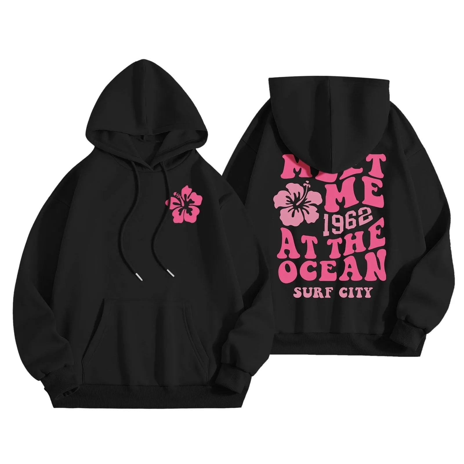 Autumn Sports Stylish Hoodie Letter Print With Thick Long Sleeves Basics Sweatshirt Loose-Fit Casual Hooded Clothing Ropa Mujer