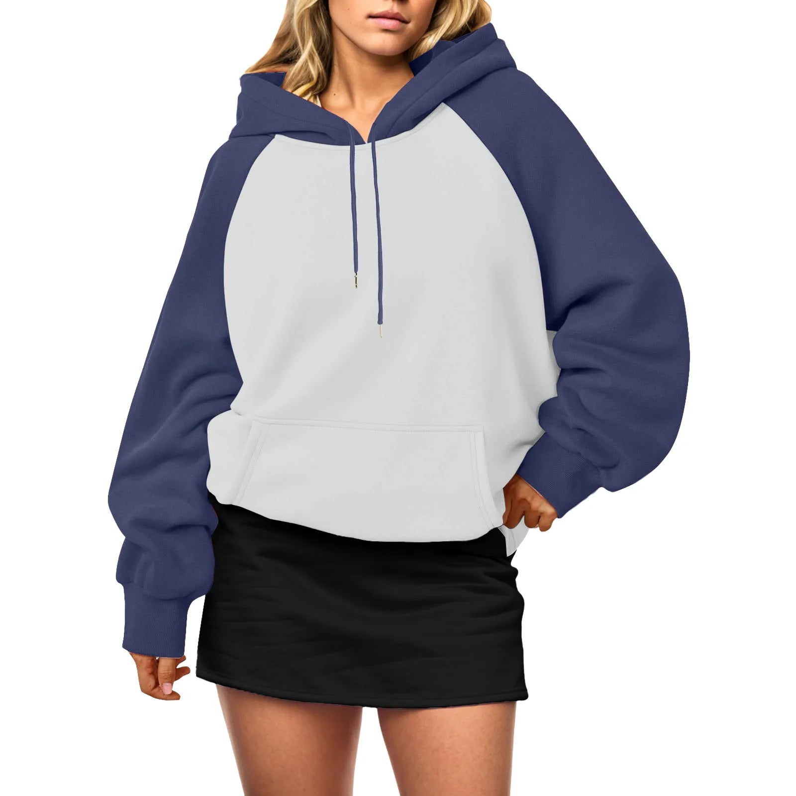 Casual Loose Tops Clothes Autumn And Winter Drawstring Hooded Fleece Soft Pullover Crewneck Loose Female Streetwear худи женский