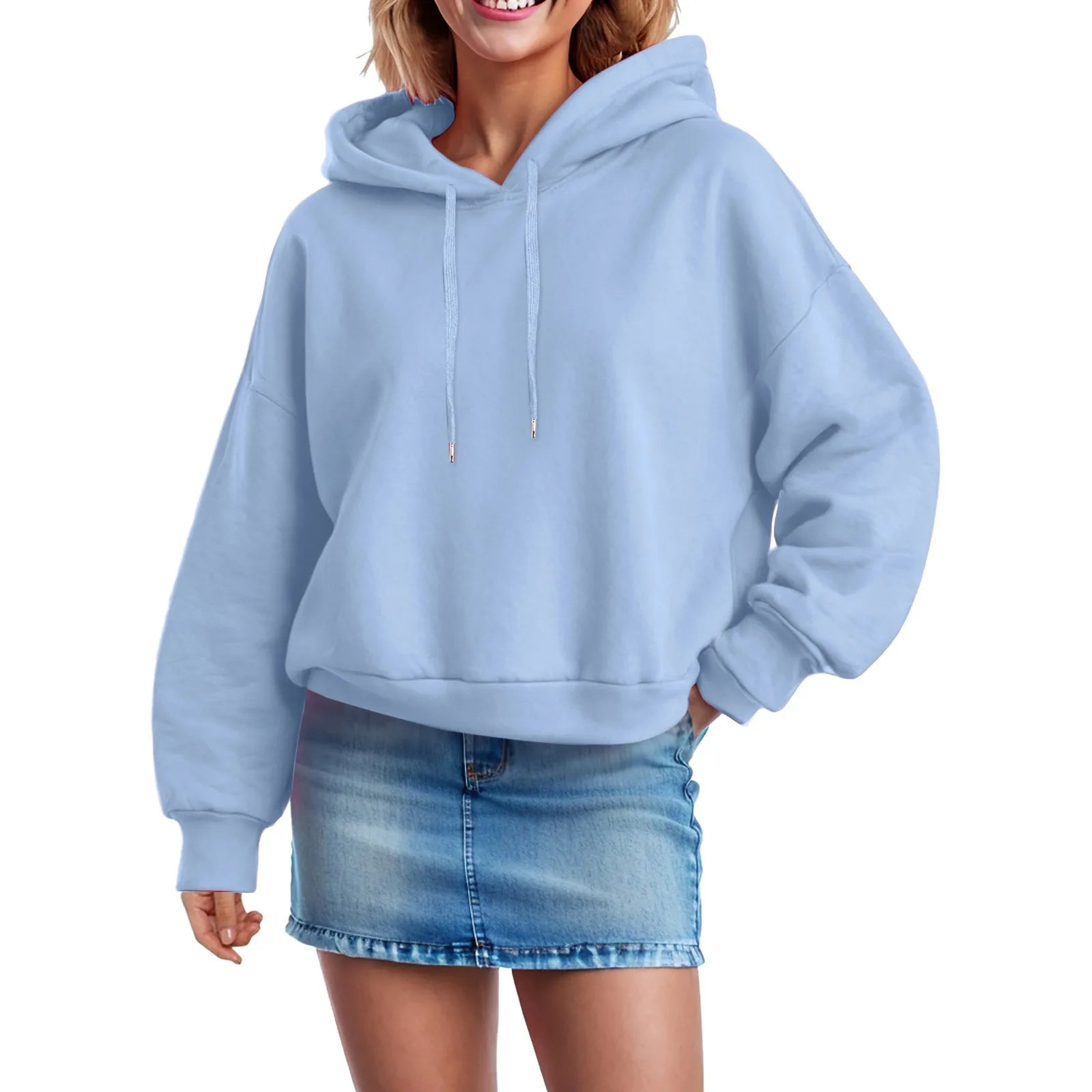 Spring Hip Hop Streetwear Women Oversized Solid Color Stylish Drop Shoulder Sweatshirt Harajuku Baseball Uniform Hoodie Sudadera